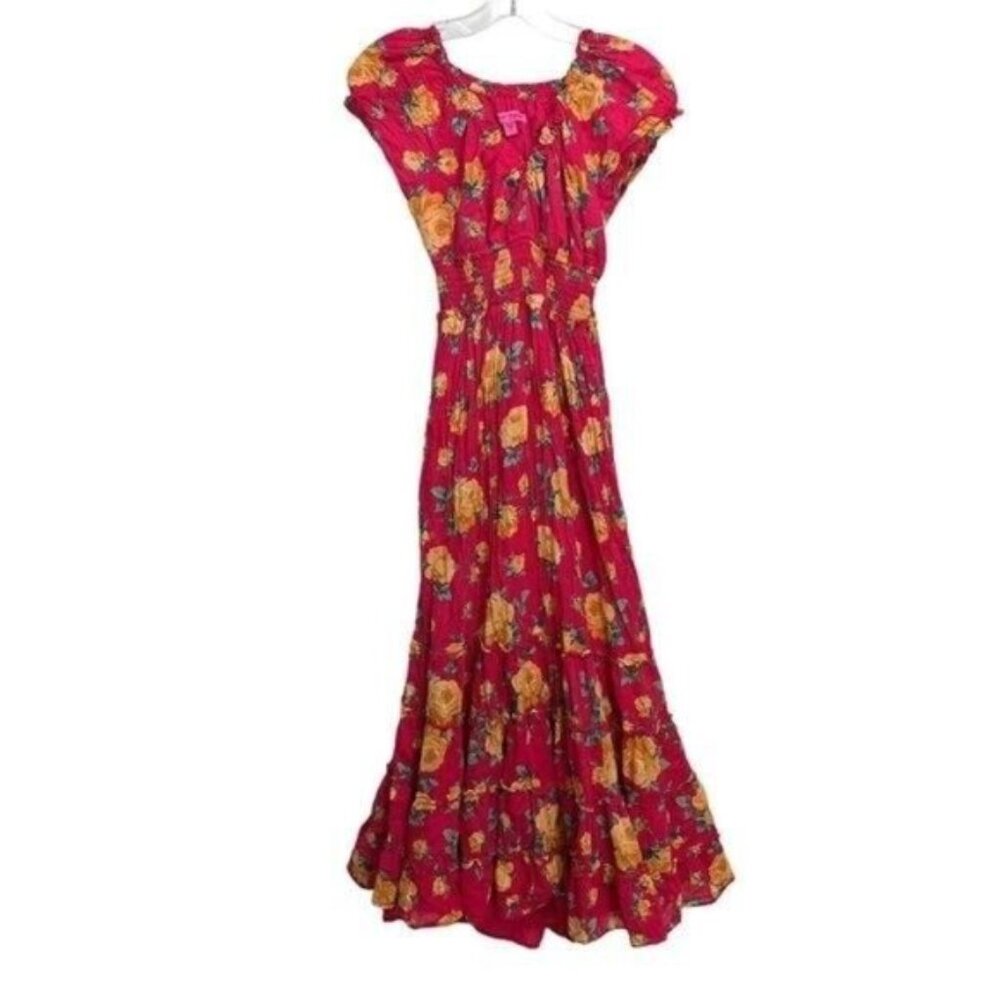 NWT Cottagecore Festival Y2K Pink Label Vintage Betsey Johnson Maxi Dress XXL